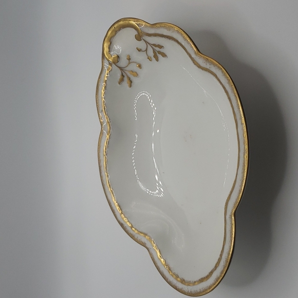 Antique LIMOGES FRANCE Old Abbey Porcelain Creamer & Underplate Set - Picture 2 of 6